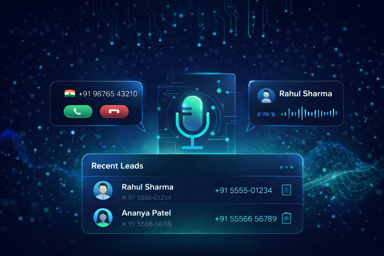 Jay AI handling Indian voice calls and lead capture dashboard